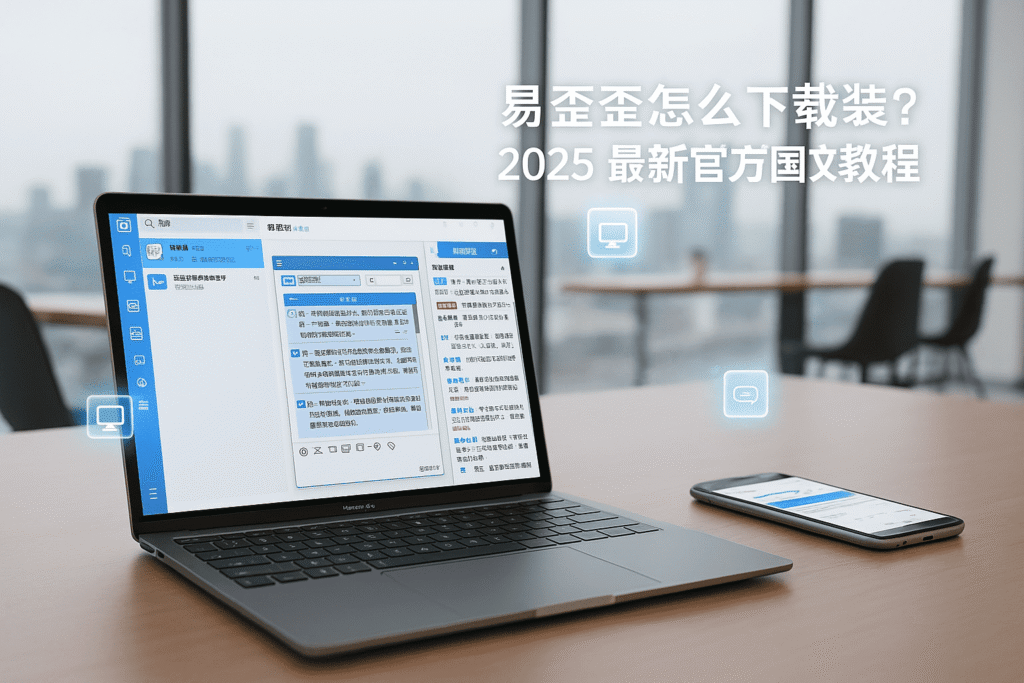 易歪歪下载封面图，里面的手机电脑正在使用易歪歪
