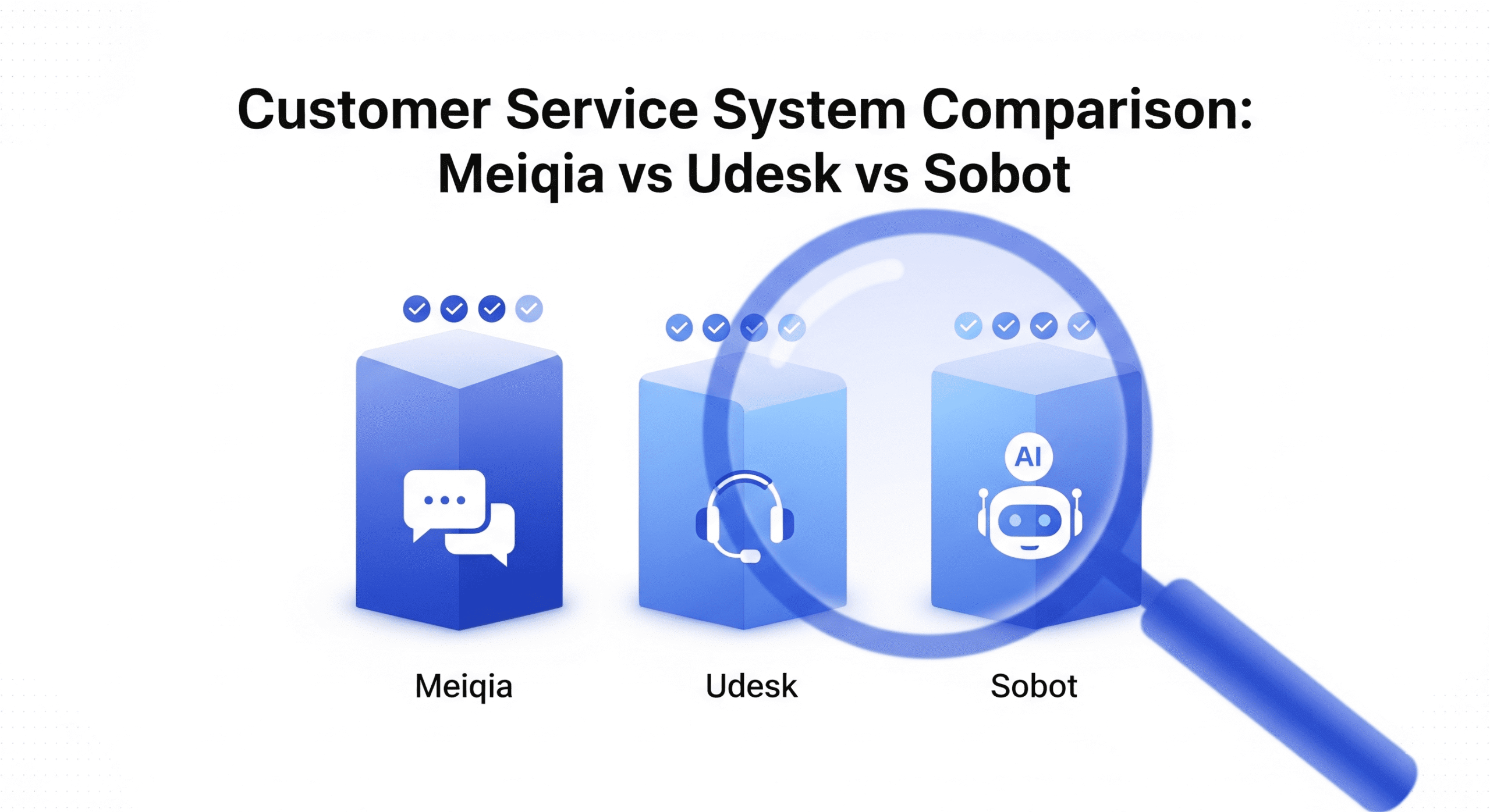 易歪歪客服系统横评封面图:直观展示美洽、Udesk 与智齿三大主流在线客服系统在功能、定位与价格上的深度对比。